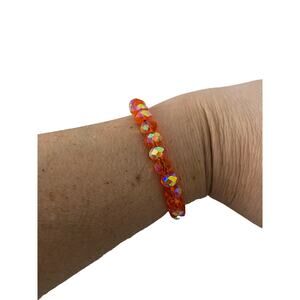 orange glass bead bracelet